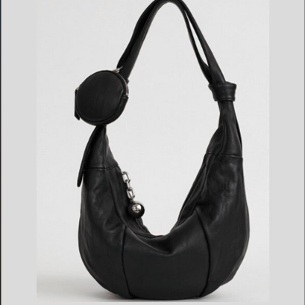 DeMAKER, Onion Medium Bag,  Black Sheep Skin, with Circle Pouch